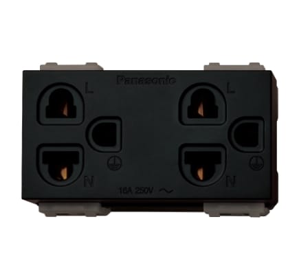 เต้ารับปลั๊กกราวด์คู่ เสียบสามขากลมแบน WEGN15929 รุ่น INITIO  PANASONIC